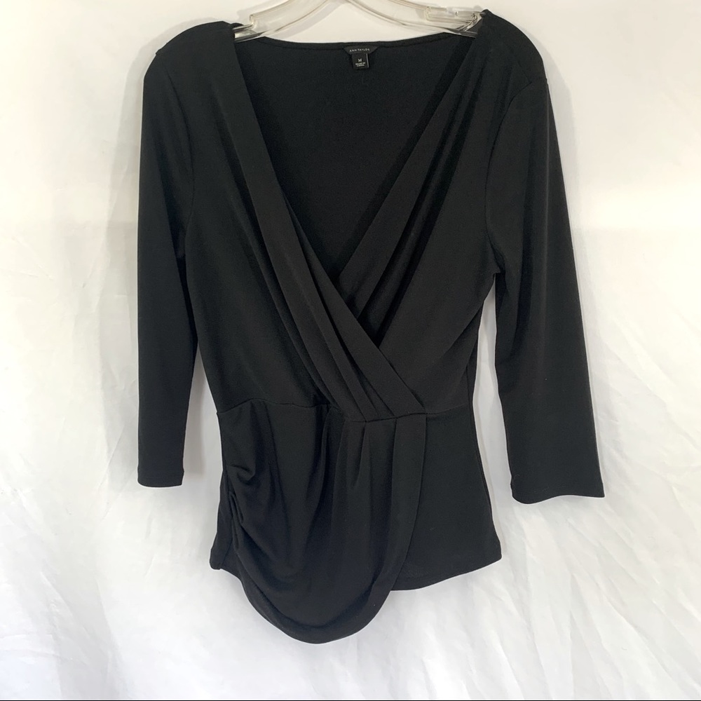 Ann Taylor Ballet Style Deep V-Neck Drape Top